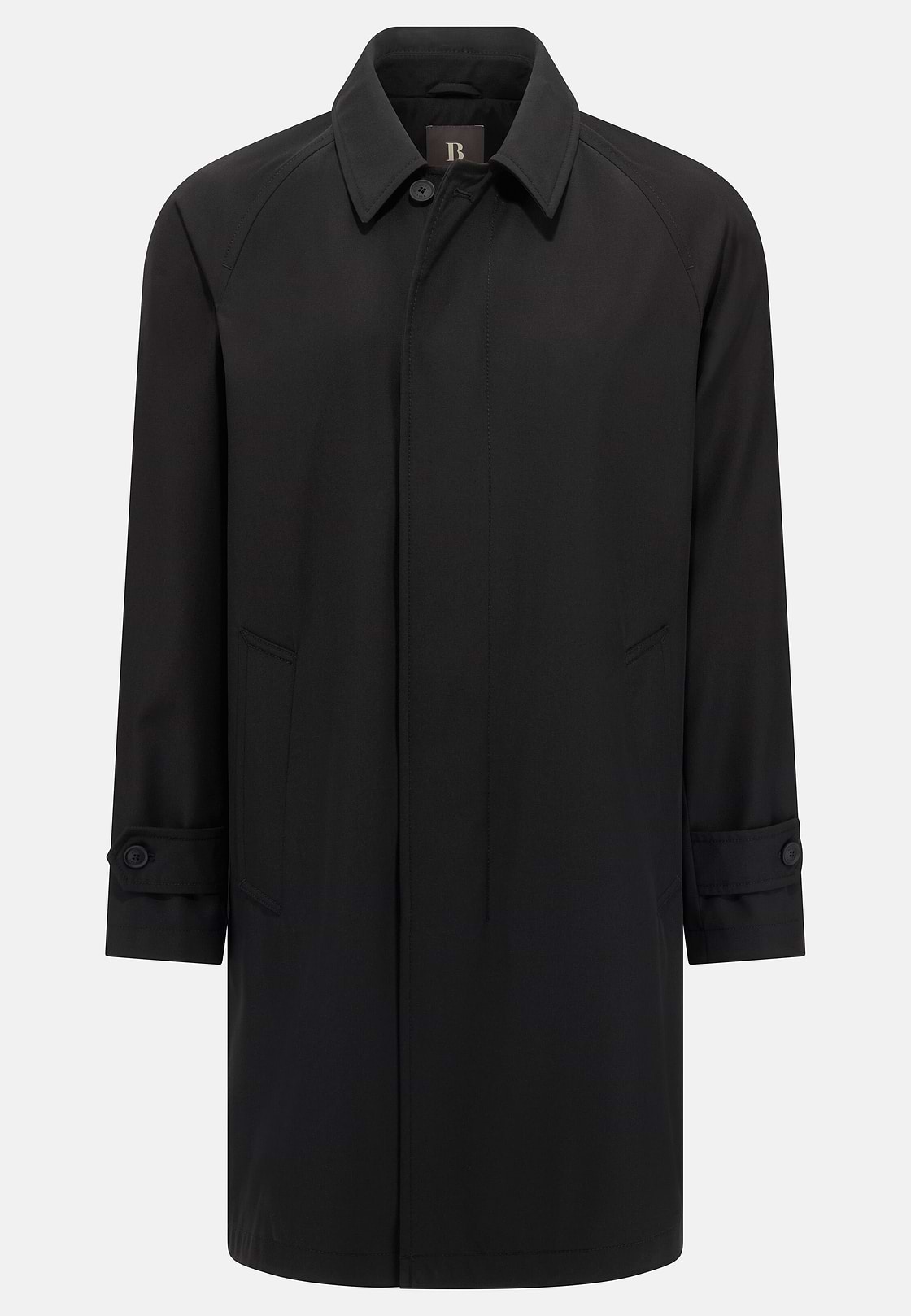 Pure Travel Wool Pea Coat, Black, hi-res