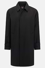 Pure Travel Wool Pea Coat, Black, hi-res
