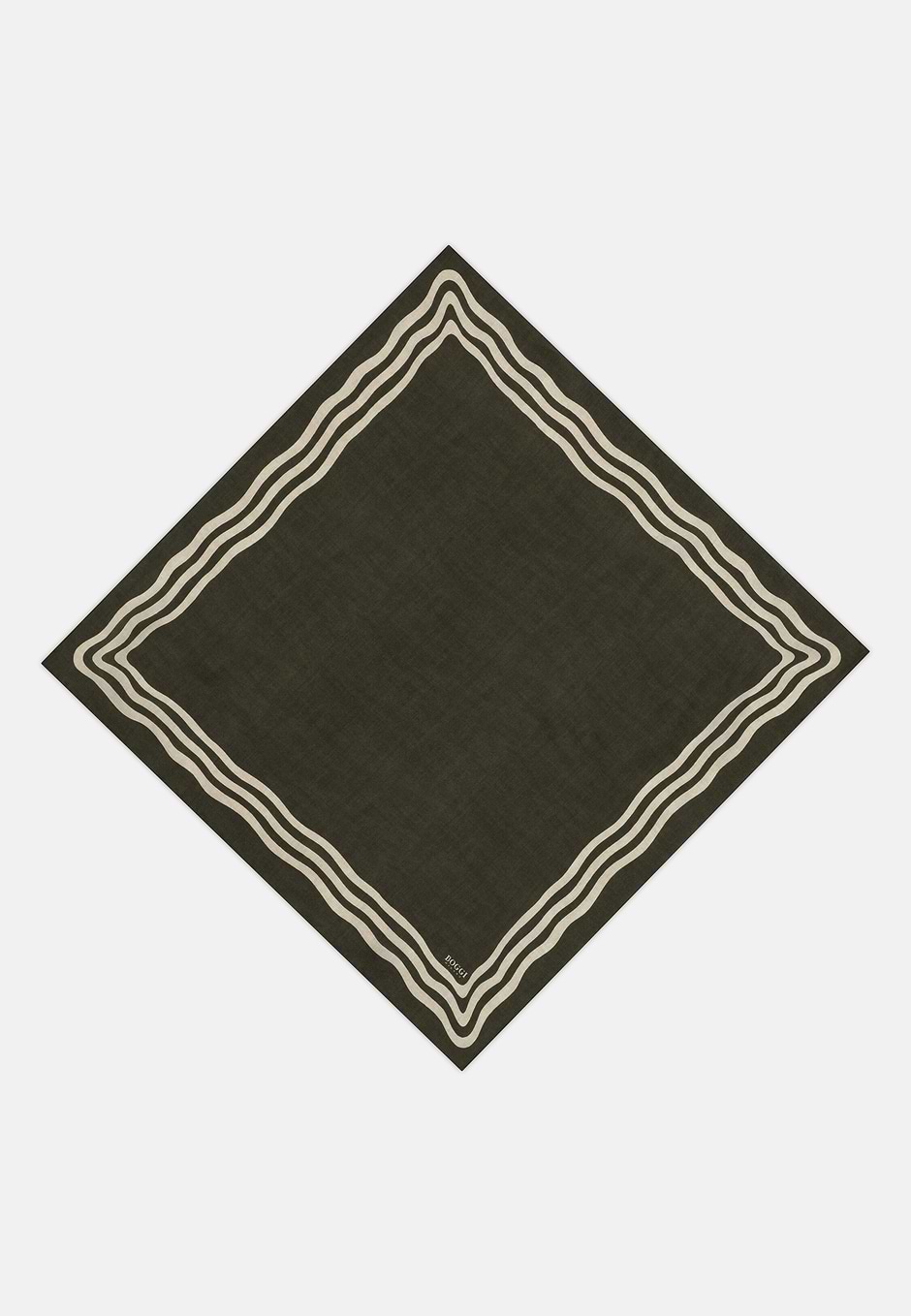 Bandana Frame Motif in Silk, Green, hi-res