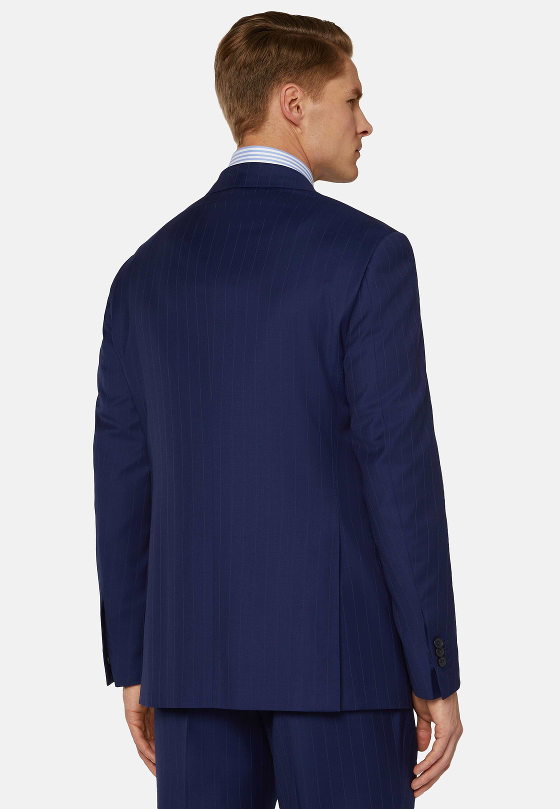 Royal Blue Pinstripe Suit In Super 130 Pure Wool, Royal blue, hi-res