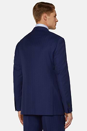 Royal Blue Pinstripe Suit In Super 130 Pure Wool, Royal blue, hi-res