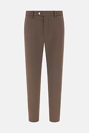 Pantalon En Coton Tencel Extensible, Marron, thumb, 5