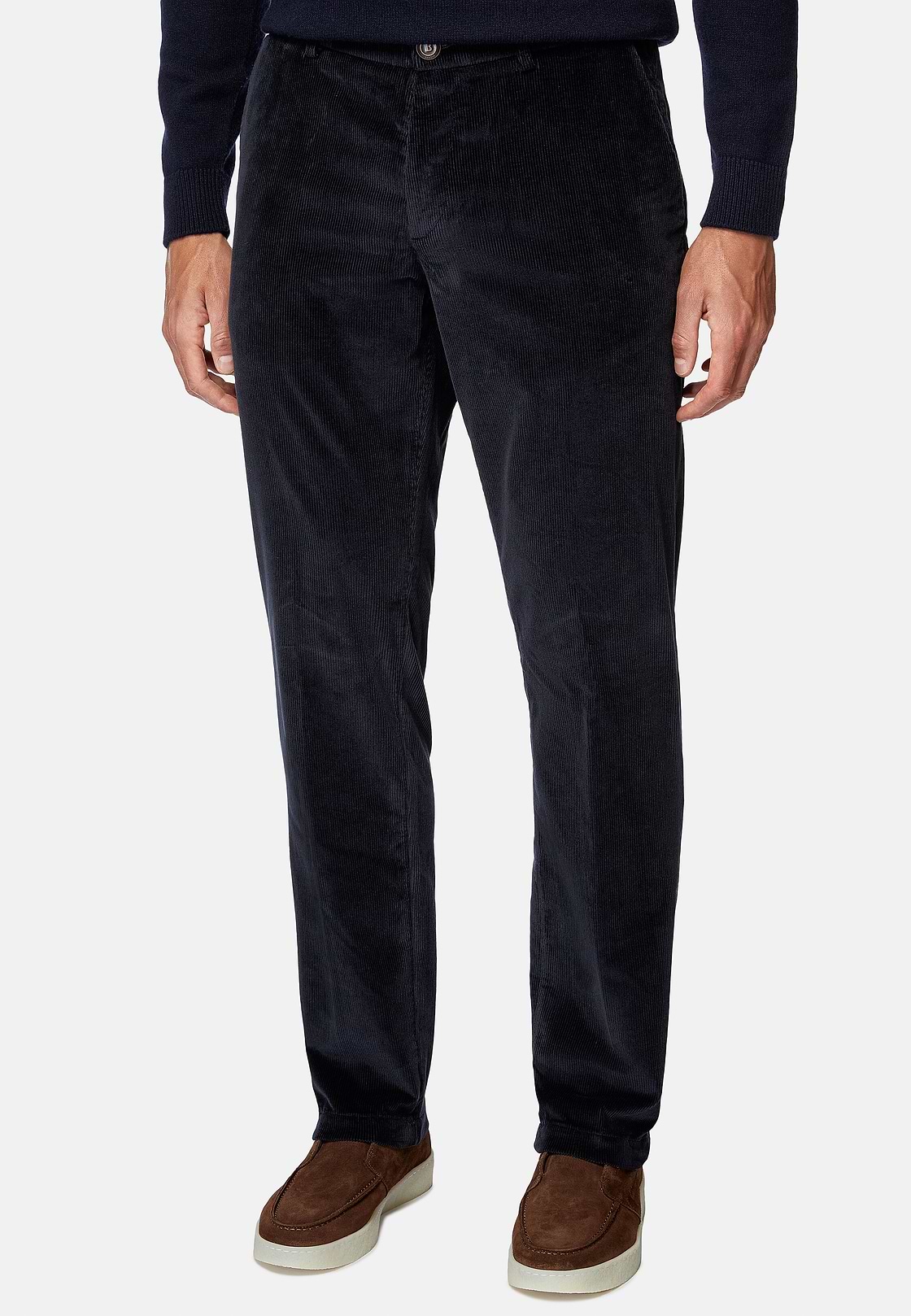 Pantalon En velours Extensible, bleu marine, hi-res