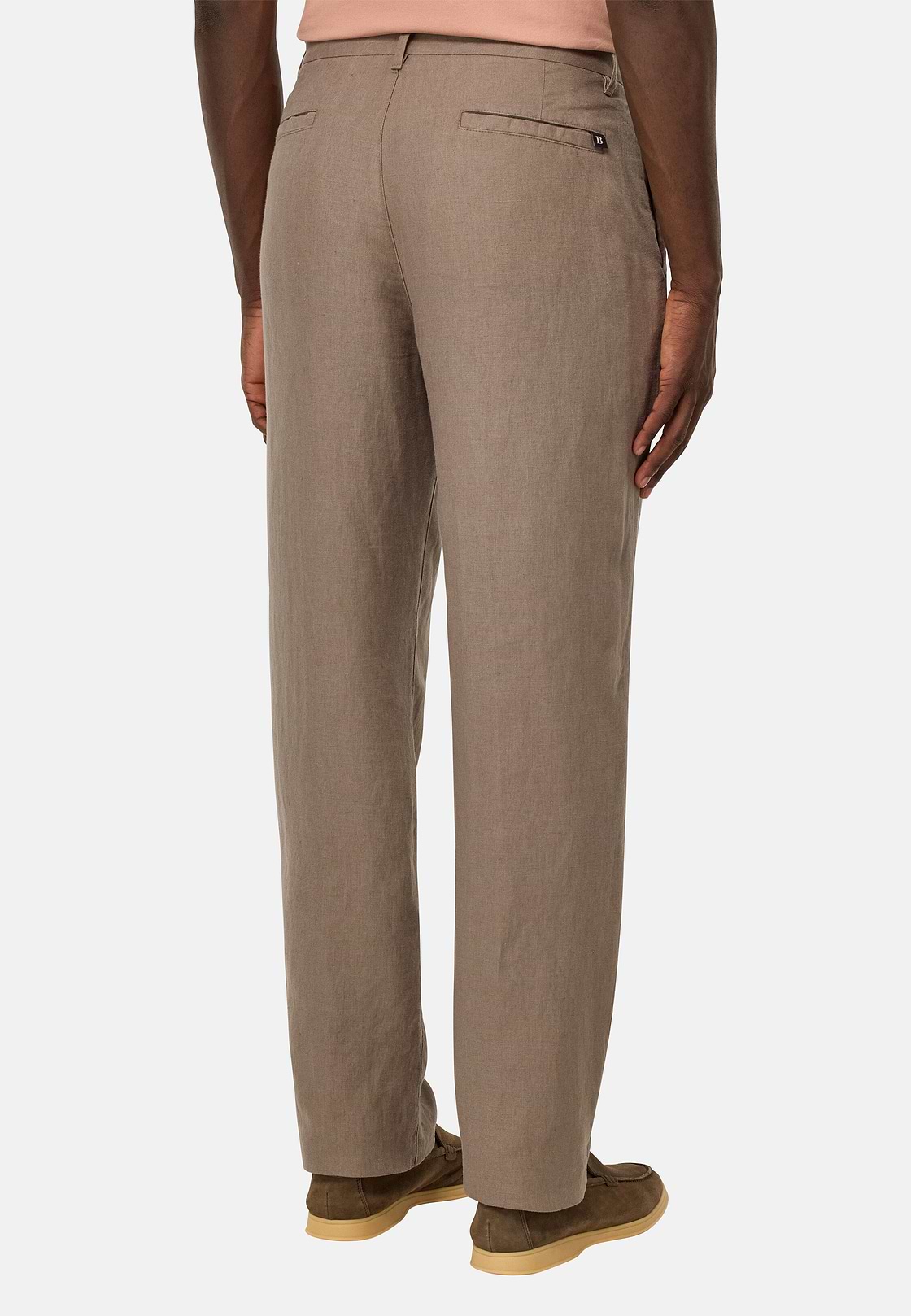 Pantalon En Lin, Taupe, hi-res