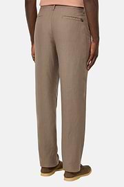 Pantalon En Lin, Taupe, hi-res