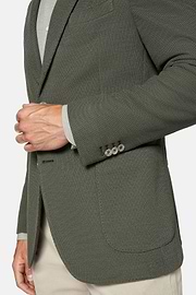 Military Green Textured Wool Jersey Jacket, Military Green, hi-res