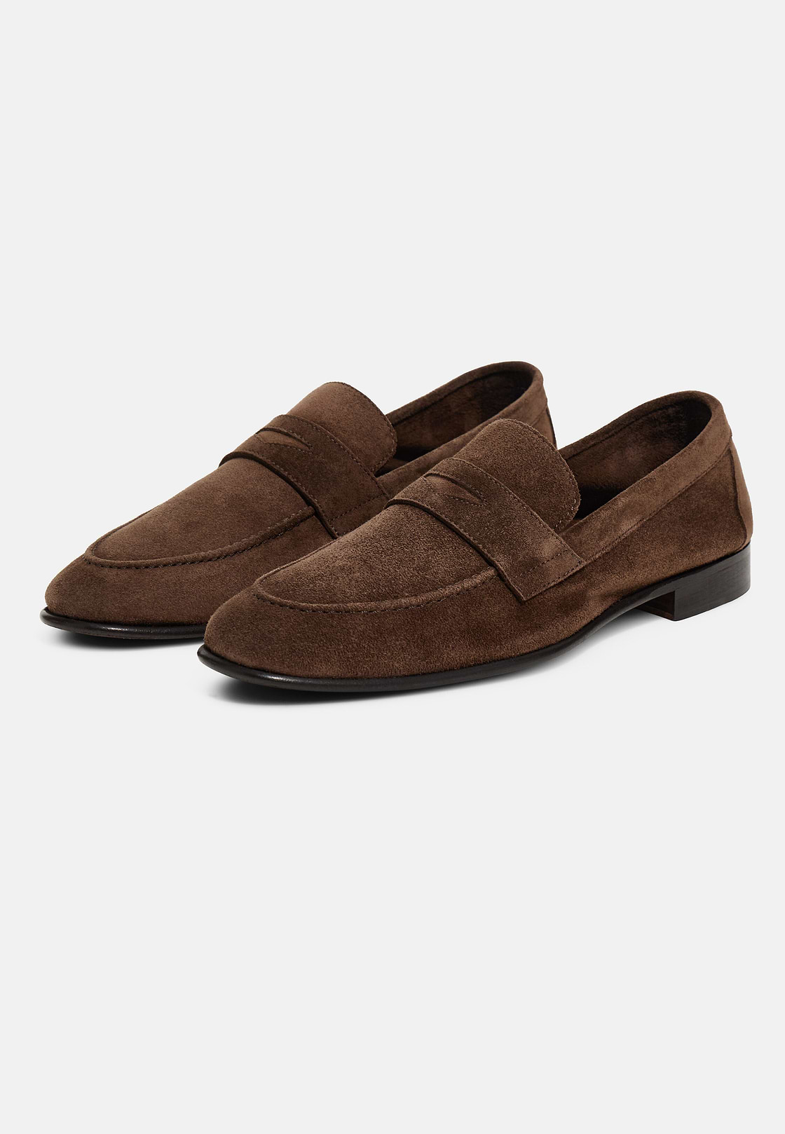 Leather Loafers, Dark brown, hi-res