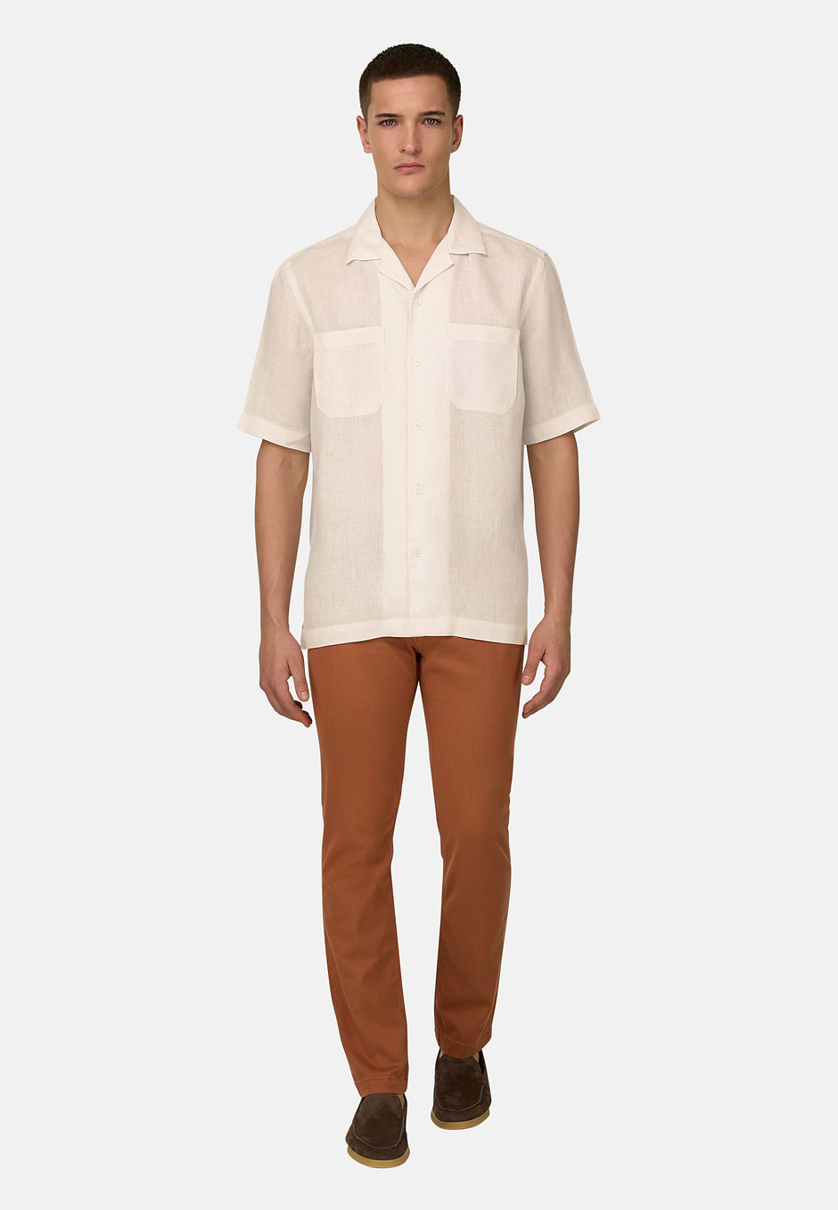 Regular Fit Linen Shirt, Pink, hi-res