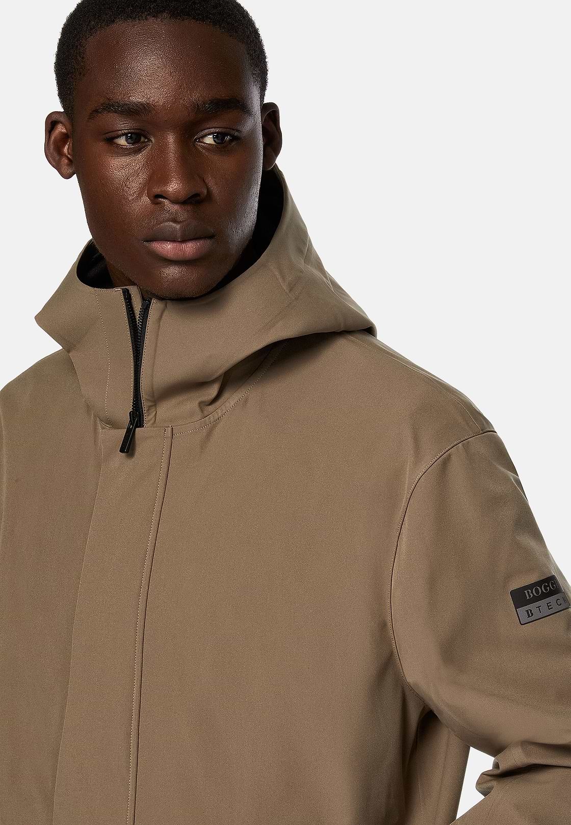 B Tech parka van gerecyclede technische stof, Taupe, hi-res