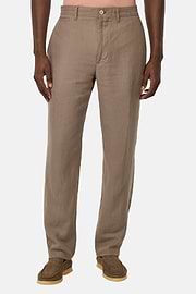 Pantalon En Lin, Taupe, hi-res