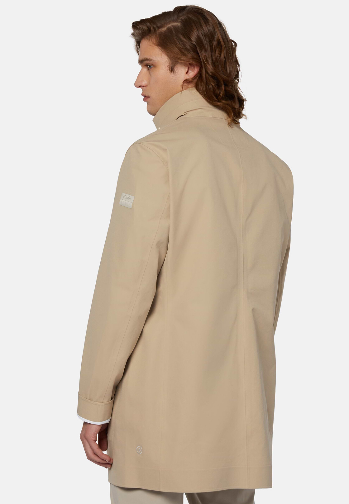 Car Coat In Tessuto Tecnico Riciclato B Tech, Beige, hi-res