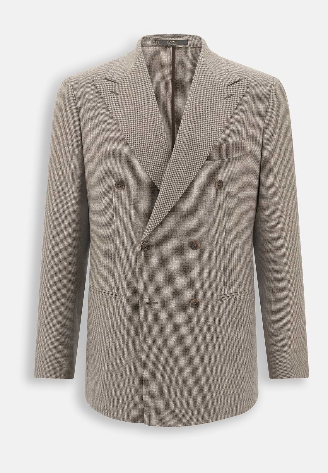 Suit Double-Breasted in Super 130 Wool, Taupe, hi-res, 7