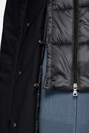 Car Coat In Padded Technical Fabric, Navy blue, hi-res