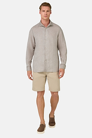 Regular Fit Linen Shirt, Taupe, hi-res