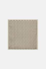 Silk Pocket Square with All-over Logo Print, Taupe, hi-res