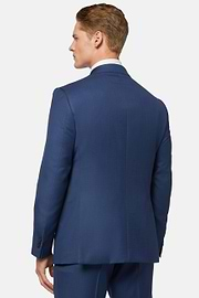 Veste Bleue En Laine Grain De Poudre, Bleu, hi-res