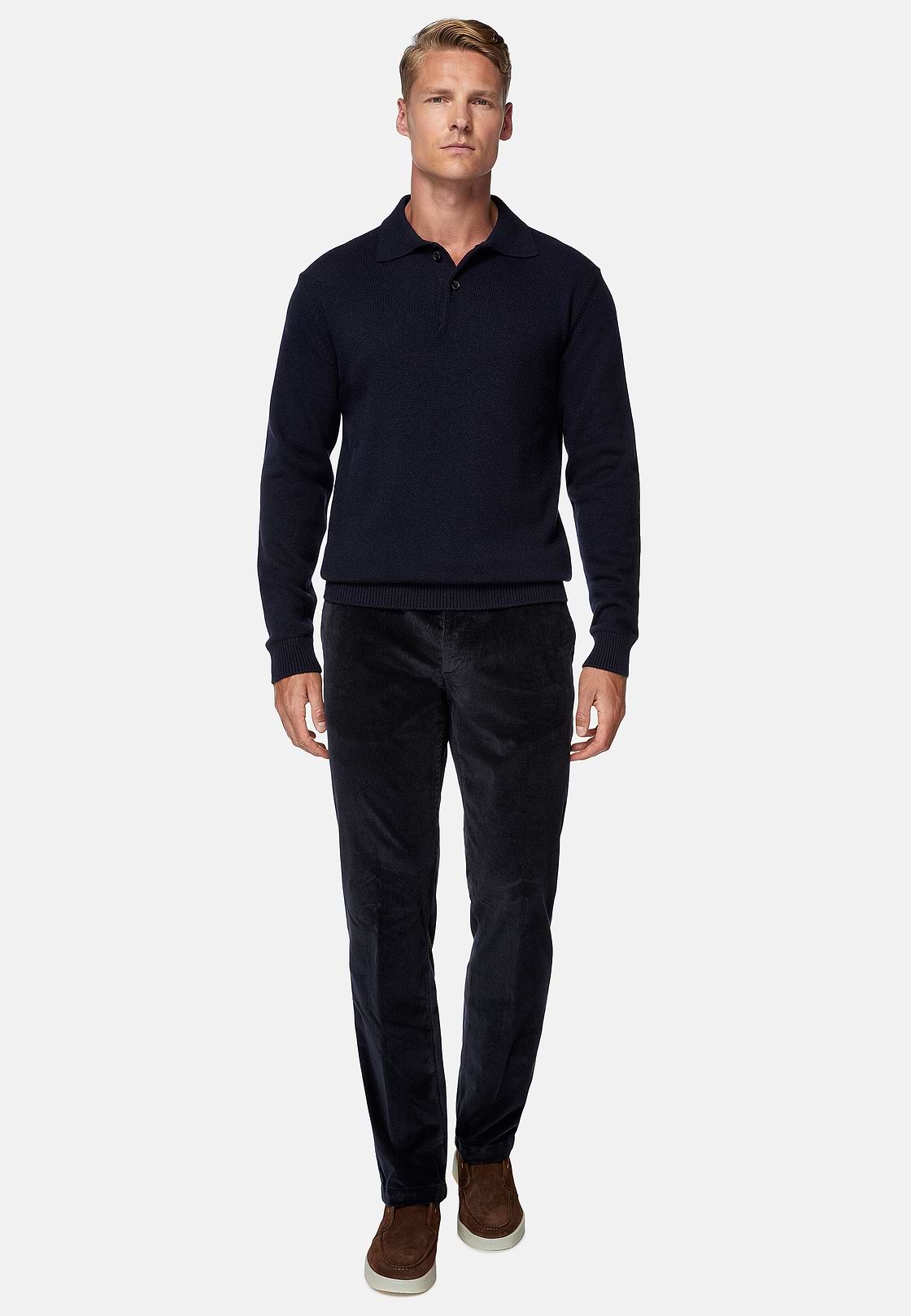 Pantalon En velours Extensible, bleu marine, hi-res