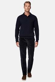 Pantalon En velours Extensible, bleu marine, hi-res