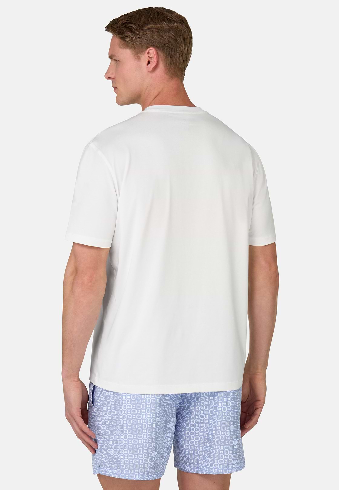 T-Shirt In Stretch Supima Cotton, White, hi-res