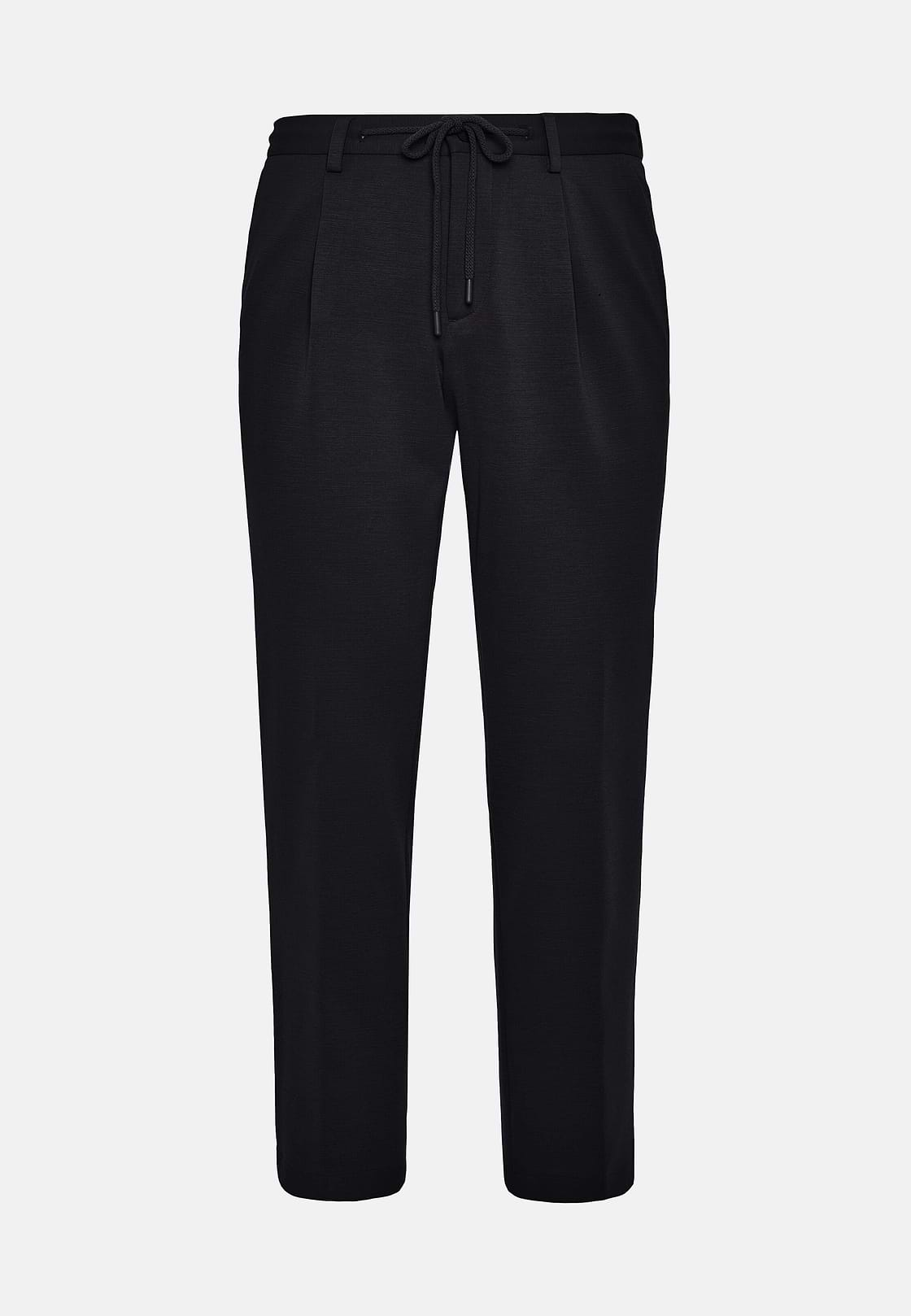 B Tech Wool Trousers, Navy blue, hi-res