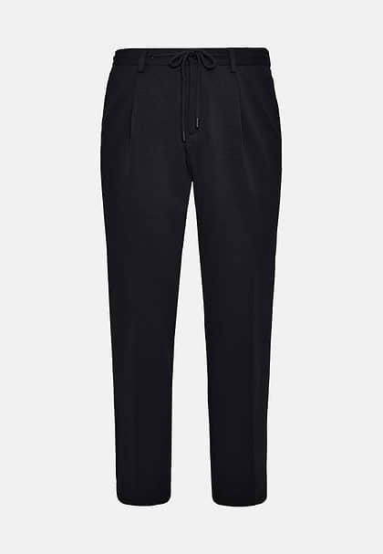 B Tech Wool Trousers, Navy blue, hi-res