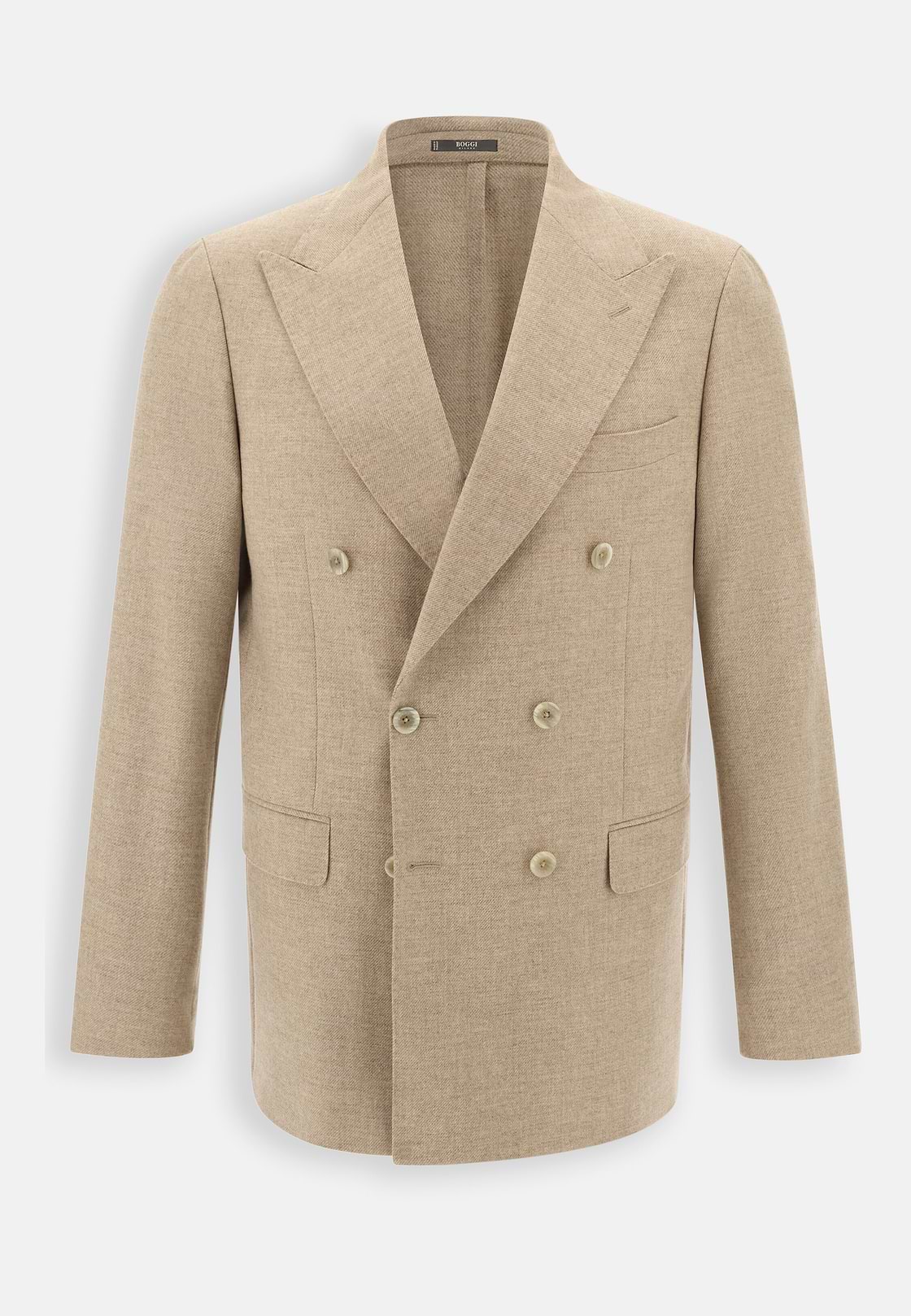 Blazer Double-Breasted in Wool Cashmere, Beige, hi-res, 6