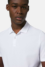 Spring High-Performance Piqué Polo Shirt, White, hi-res