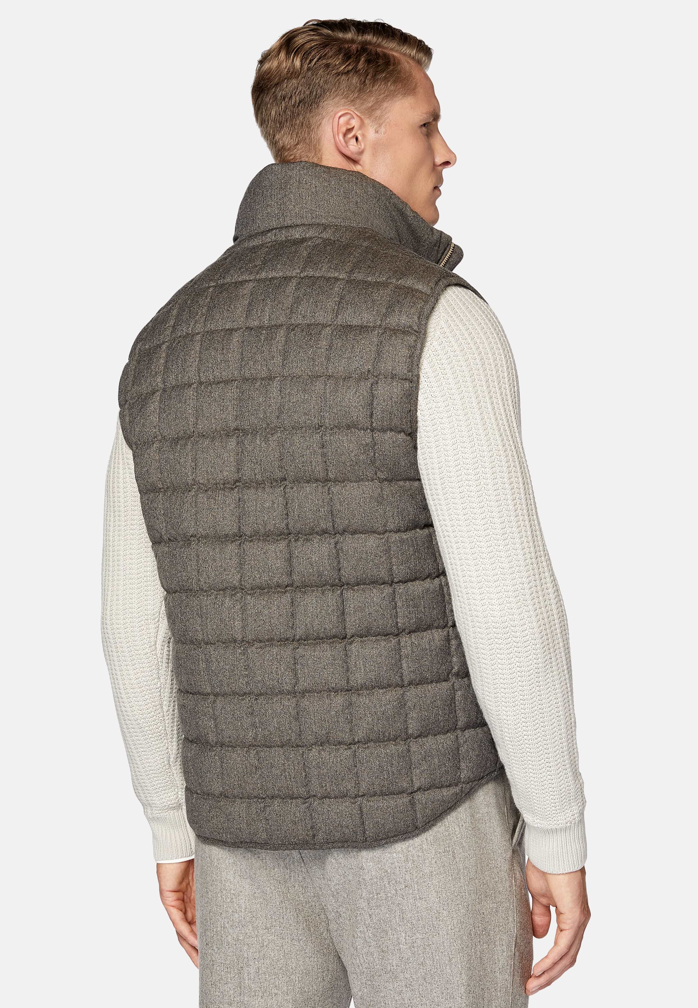 Men's Flannel Gilet Padded With Goose Down | Boggi Milano Men's Flannel Gilet Padded With Goose Down | Boggi Milano