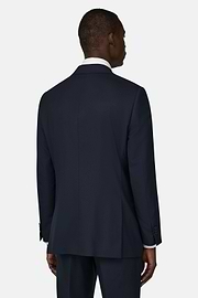 Micro Fancy Wool Blend Suit, Navy blue, thumb, 3