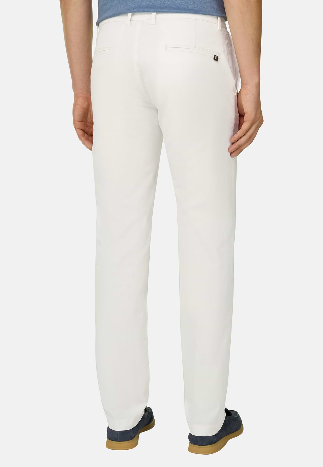 Stretch Cotton Trousers, White, hi-res, 4