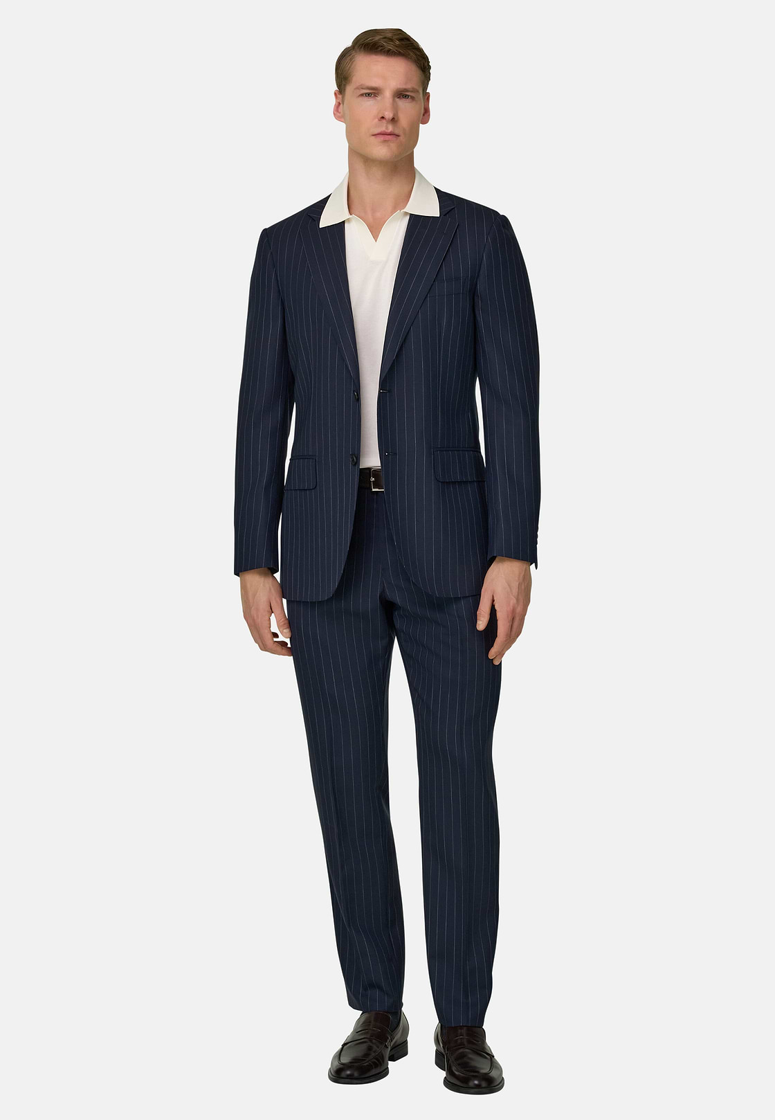 Striped Wool Suit, Navy blue, hi-res, 2