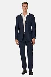 Striped Wool Suit, Navy blue, thumb, 2