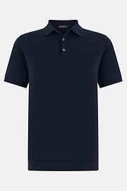 Polo Di Maglia In Cotone Seta, Navy, thumb, 5