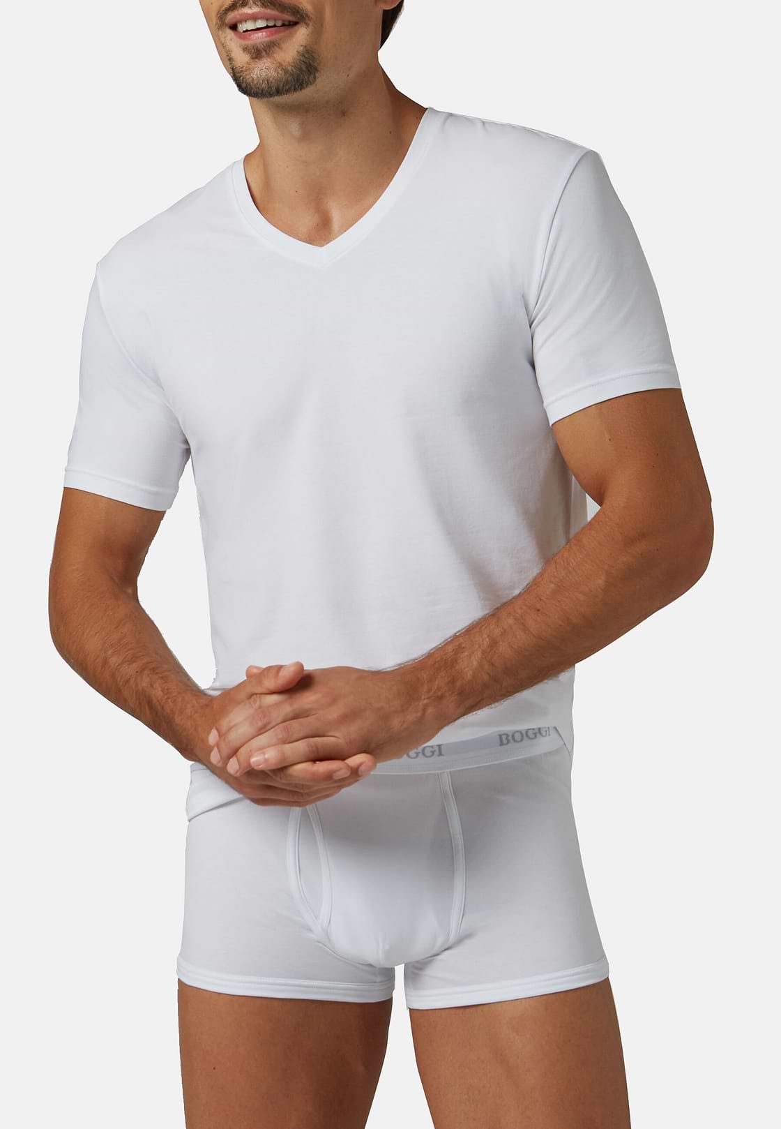 Stretch Cotton Jersey T-shirt, White, hi-res