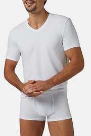 Stretch Cotton Jersey T-shirt, White, hi-res