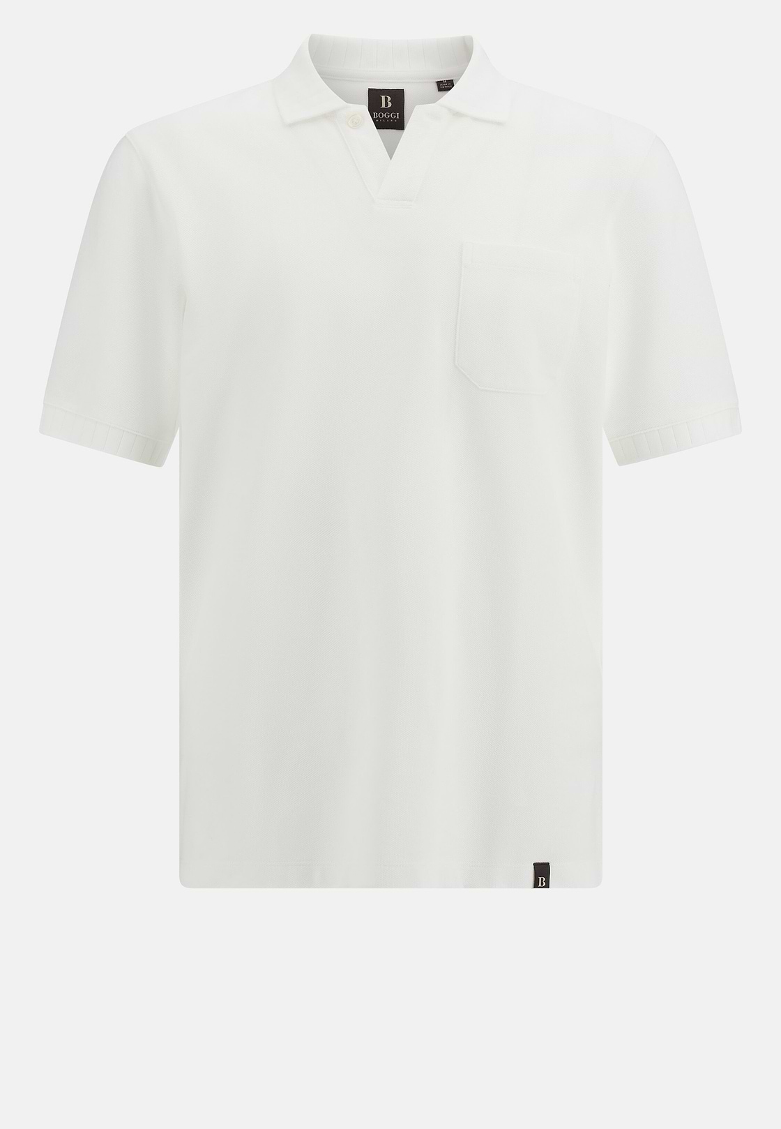 Cotton Piqué Polo Shirt, White, hi-res