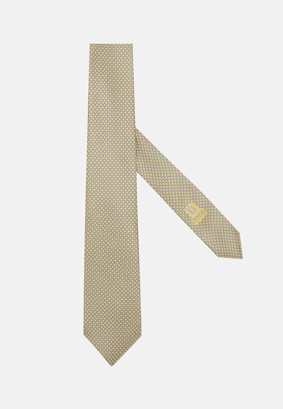 Stirrup Pattern Silk Tie, Yellow, hi-res