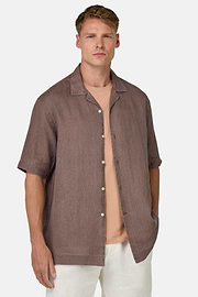 Regular Fit Linen Shirt, Taupe, hi-res