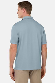 S.Cafè® High-Performance Piqué Polo Shirt, Light Blue, hi-res
