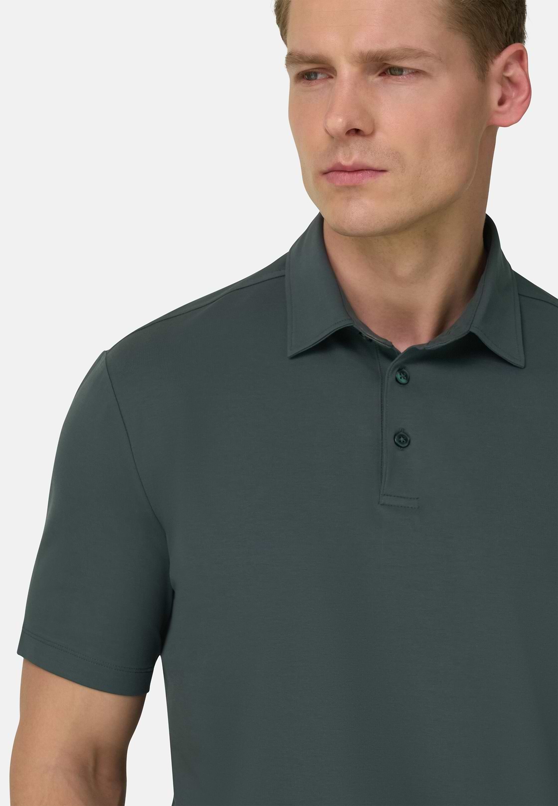 Polo Shirt In Stretch Supima Cotton, Green, hi-res, 4