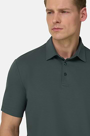 Polo Shirt In Stretch Supima Cotton, Green, thumb, 4
