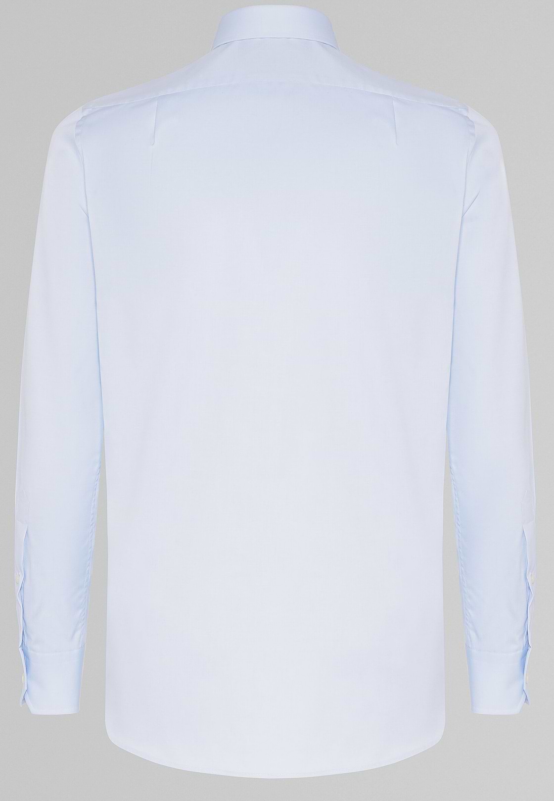 Camisa azul de pin point de algodón regular fit, , hi-res, 4