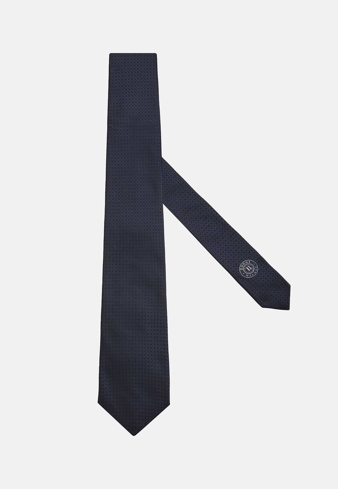 Silk Jacquard Tie, Navy blue, hi-res
