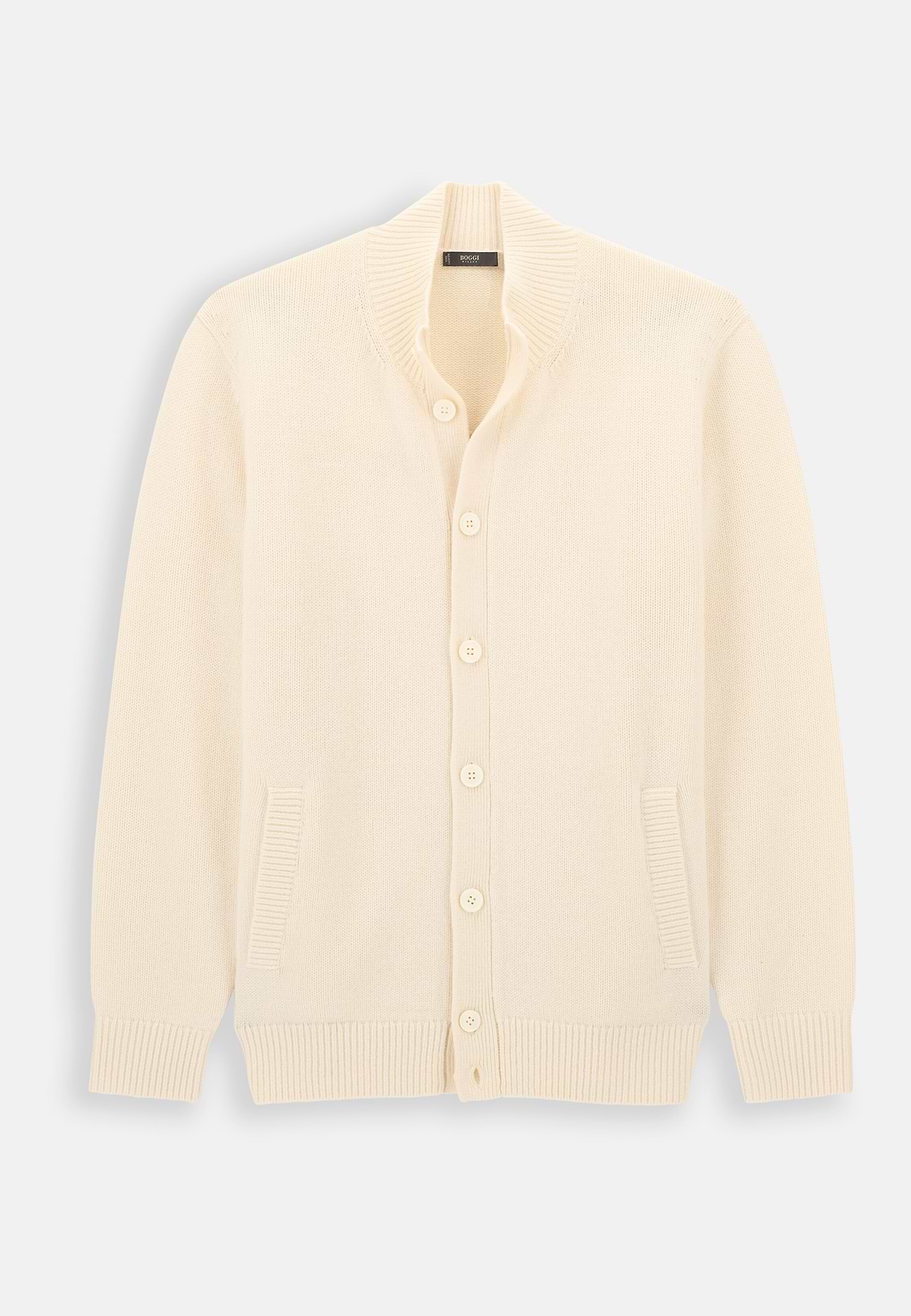 Vest Col in Wol Cashmere, Offwhite, hi-res, 5