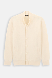 Vest Col in Wol Cashmere, Offwhite, thumb, 5