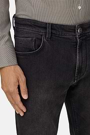 Jeans in Denim Elasticizzato Nero, Nero, thumb, 3