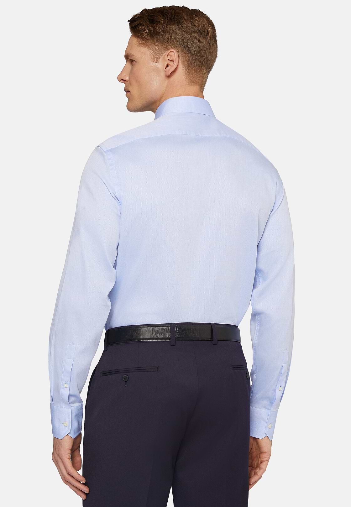 Dobby Windsor Collar Shirt Slim, Light Blue, hi-res