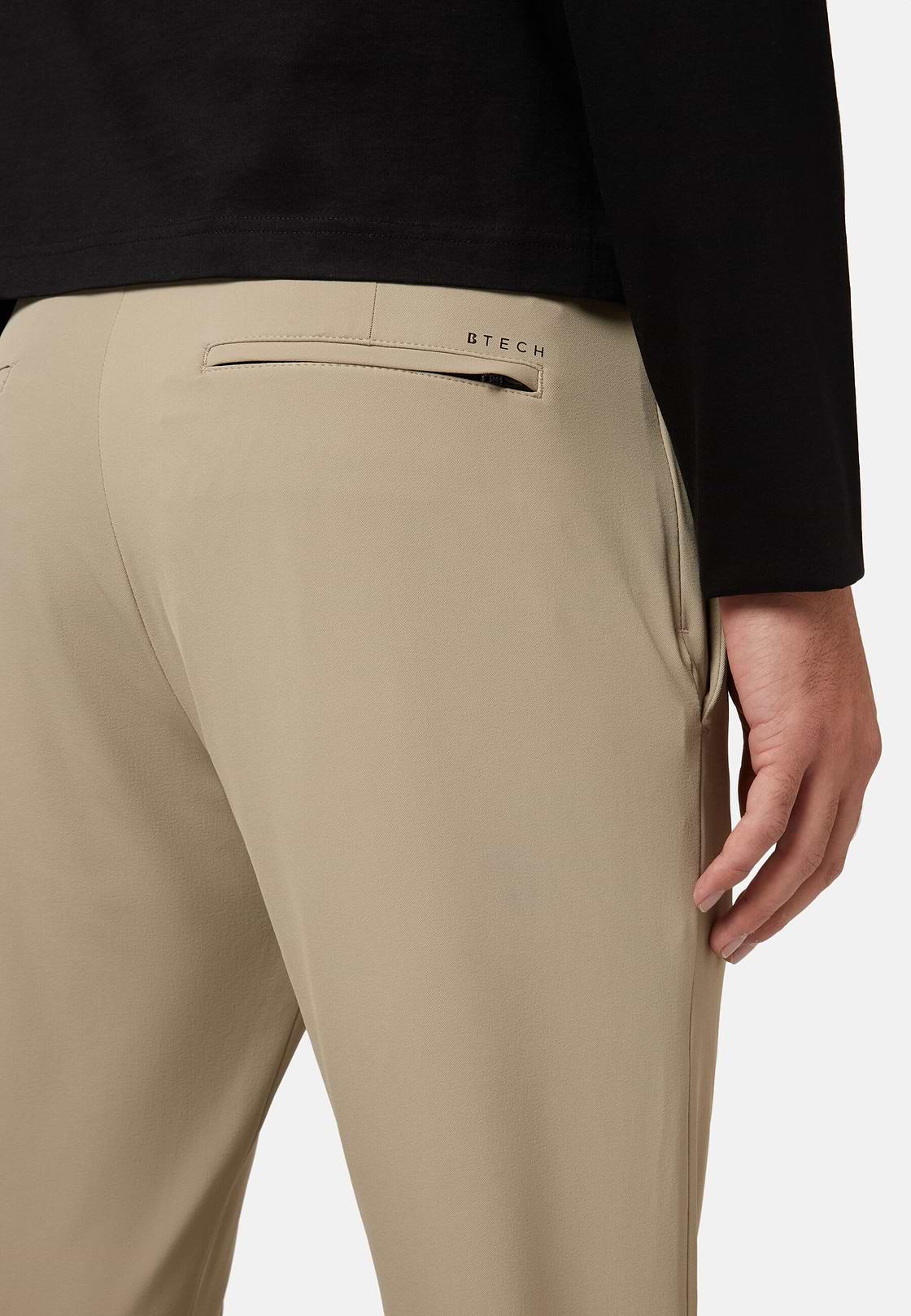 Pantalon En Nylon Extensible Performance B Tech, Beige, hi-res