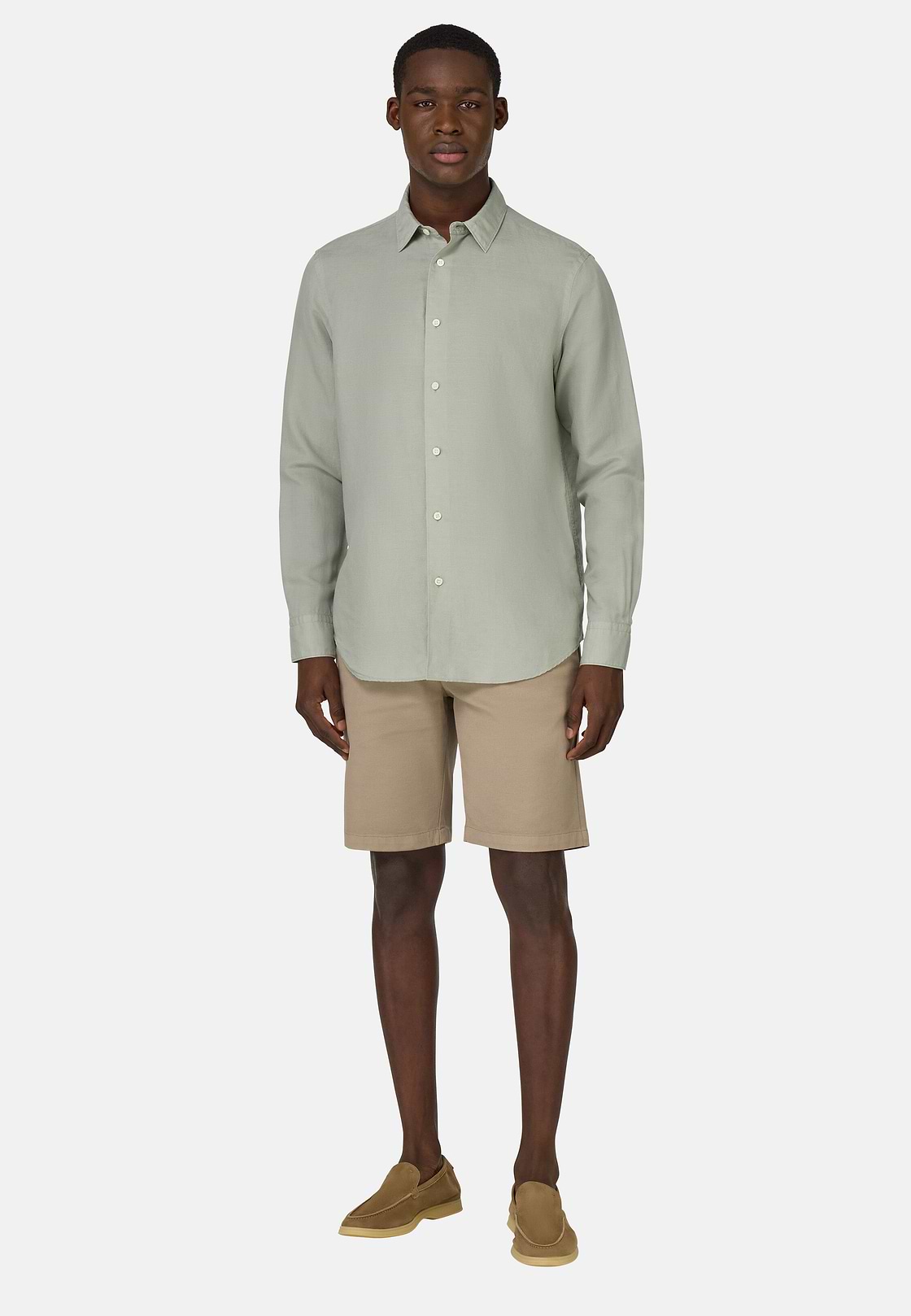 Regular Fit Tencel Linen Shirt, Green, hi-res