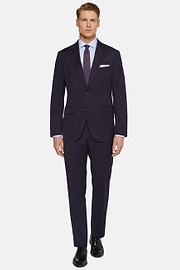 Strecth Wool Suit Style Firenze, Navy blue, hi-res